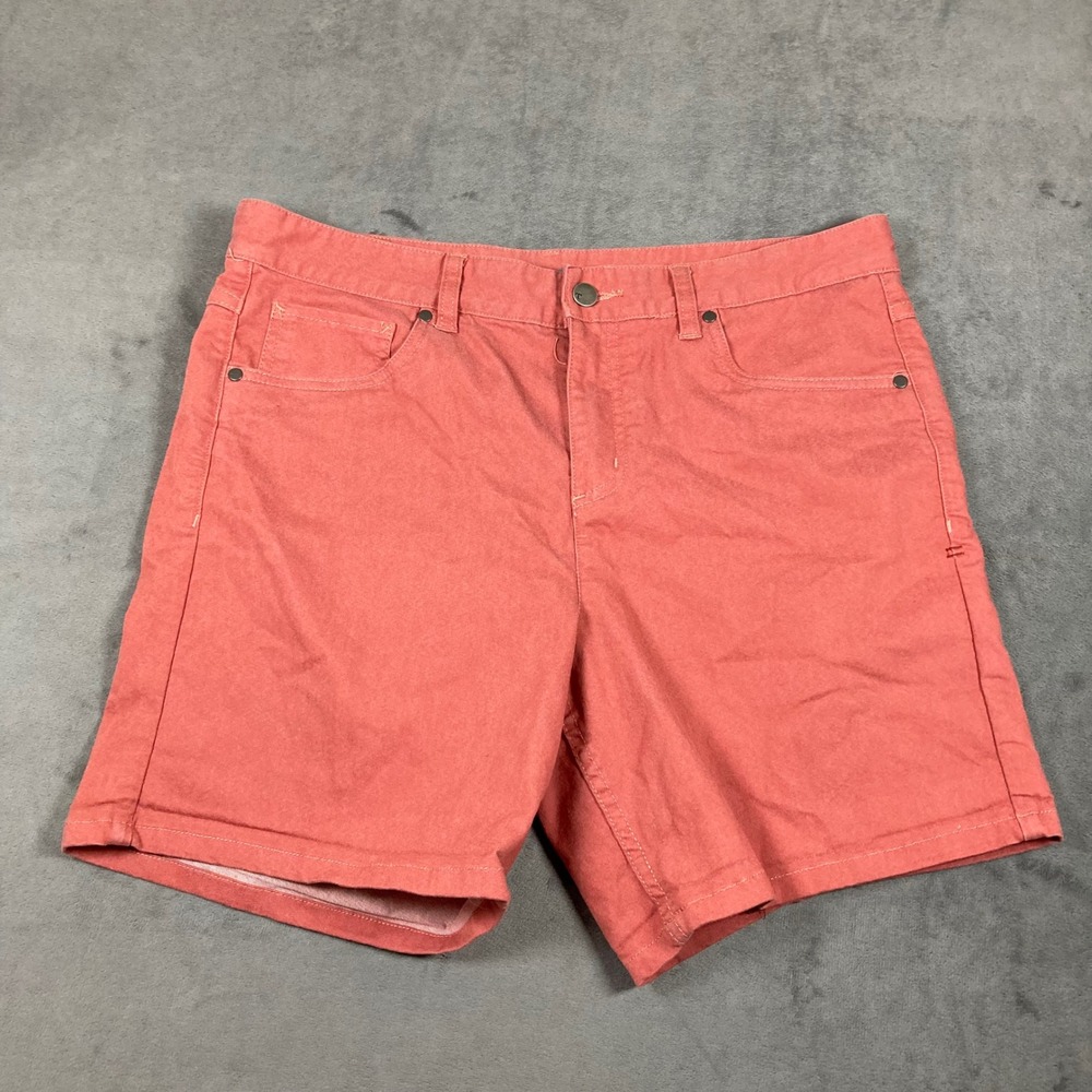 Toad&Co The Lola Short Coral Pink Organic Cotton Blend Size 14 Womens Casual